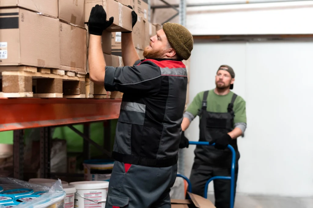 people working together warehouse