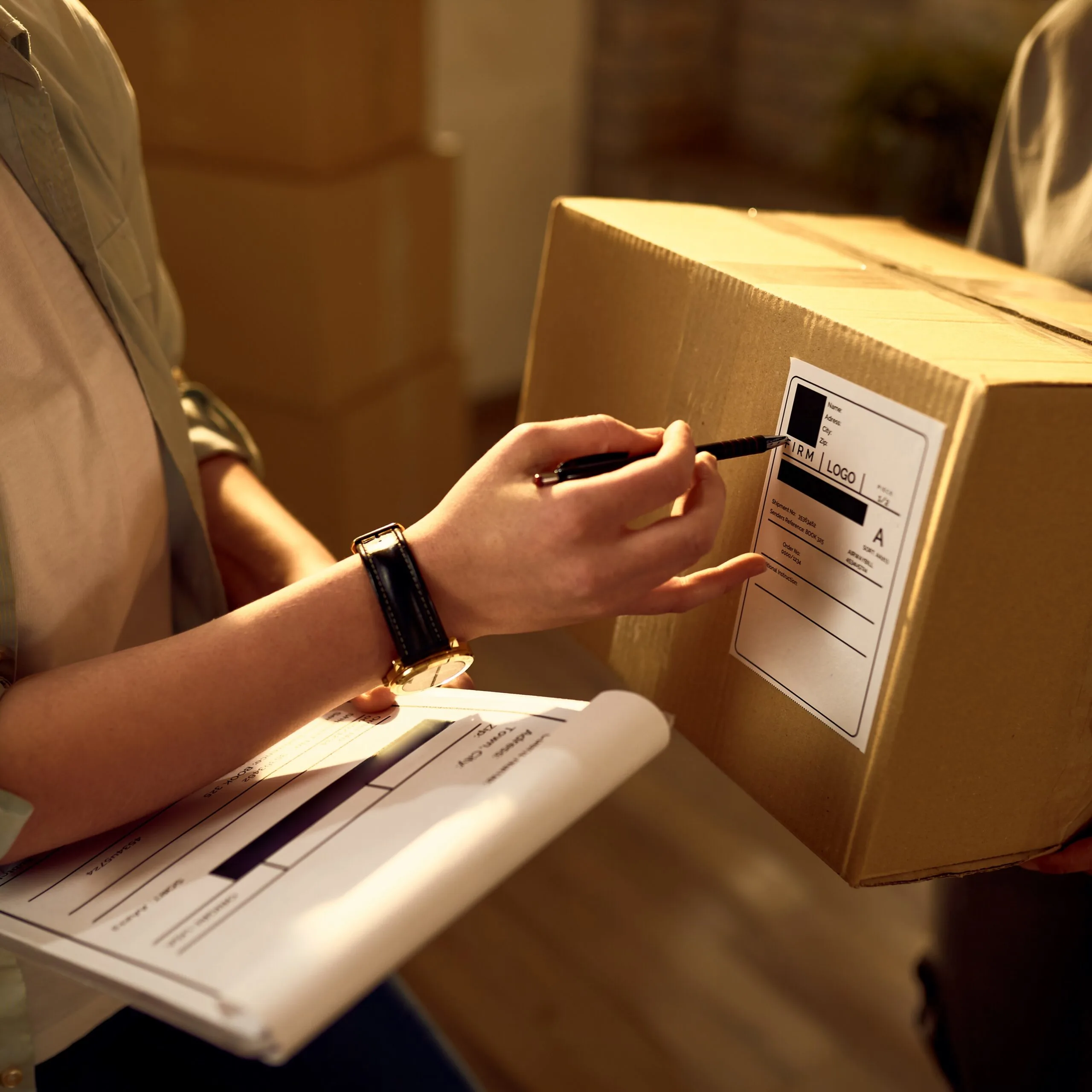 two delivery women cooperating while checking data packages office scaled 1